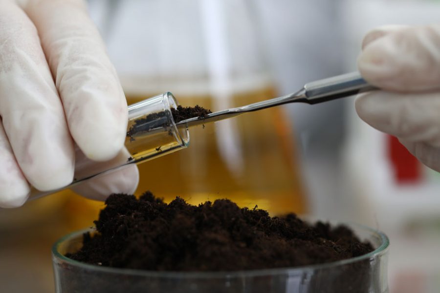 soil health soil nutrient testing, in a lab